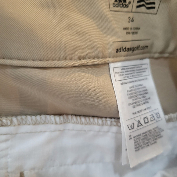 Adidas Adizero Golf Shorts Size 34 Mens Inseam 10" Tan Color Excellent Condition - Picture 5 of 5